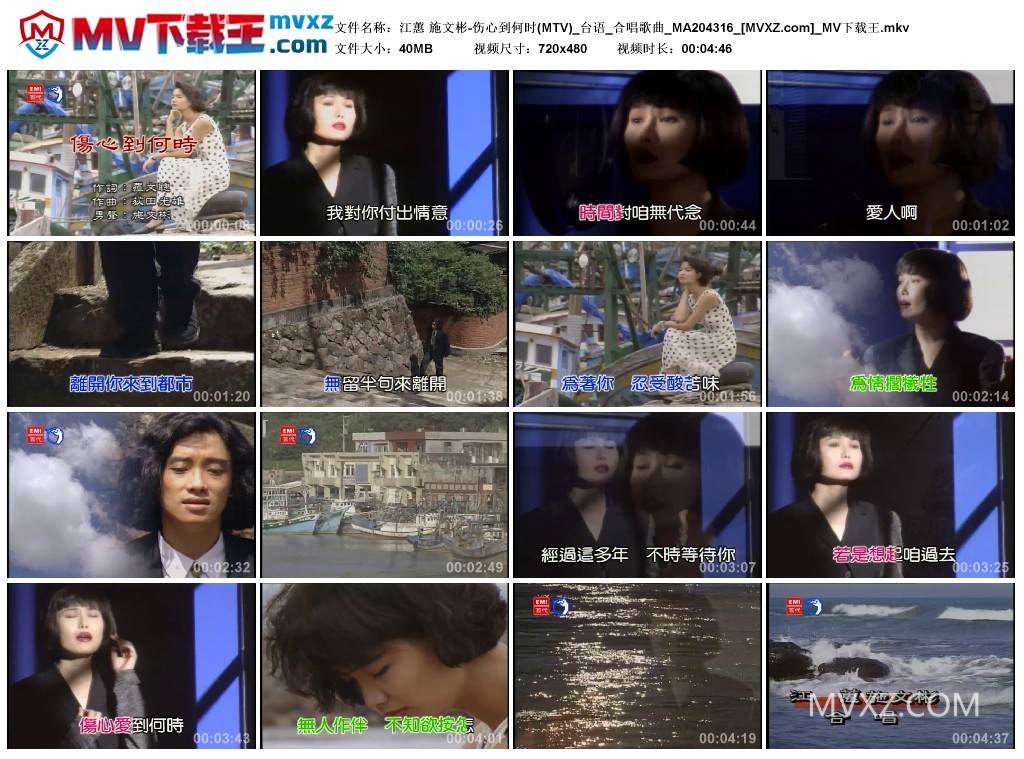 江蕙 施文彬-伤心到何时(MTV)_台语_合唱歌曲_MA204316